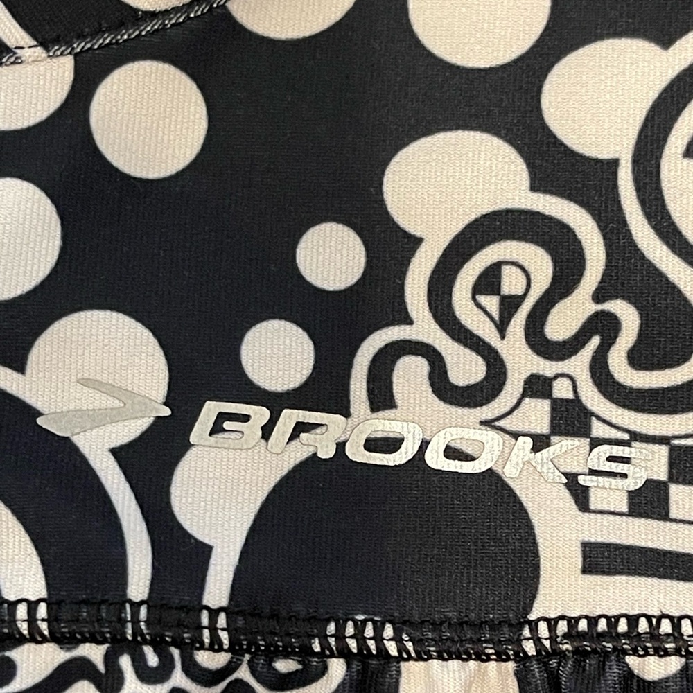 Brooks Jacket Medium Adult Black Abstract Full Zip Pocket Mock Neck Womens L - Picture 8 of 12